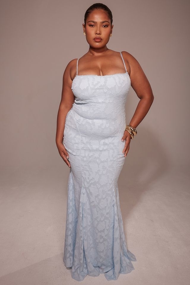 Joan  Bluebell Lace Up Back Maxi Dress — image 8