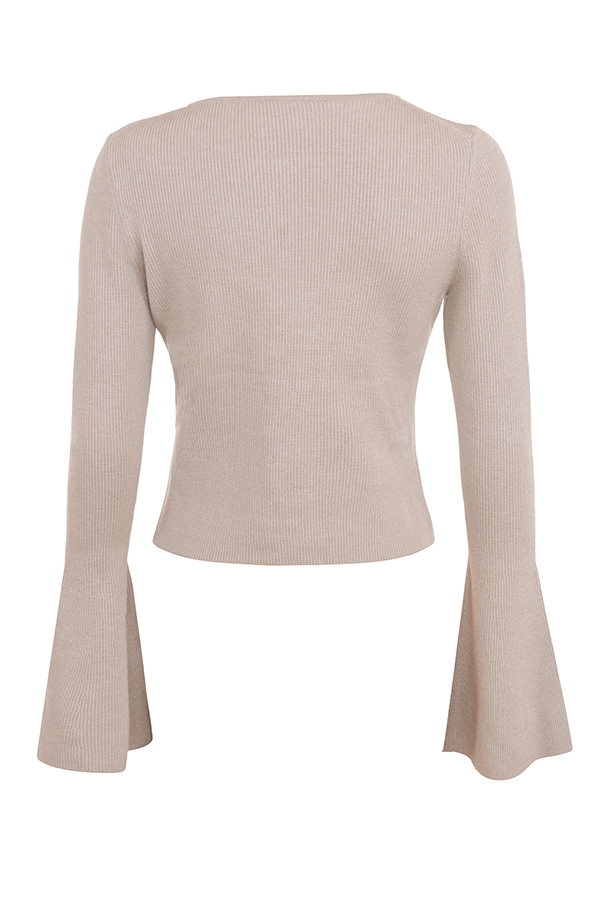 Aster  Biscuit Wool Cashmere Long Sleeve Cardigan — image 10