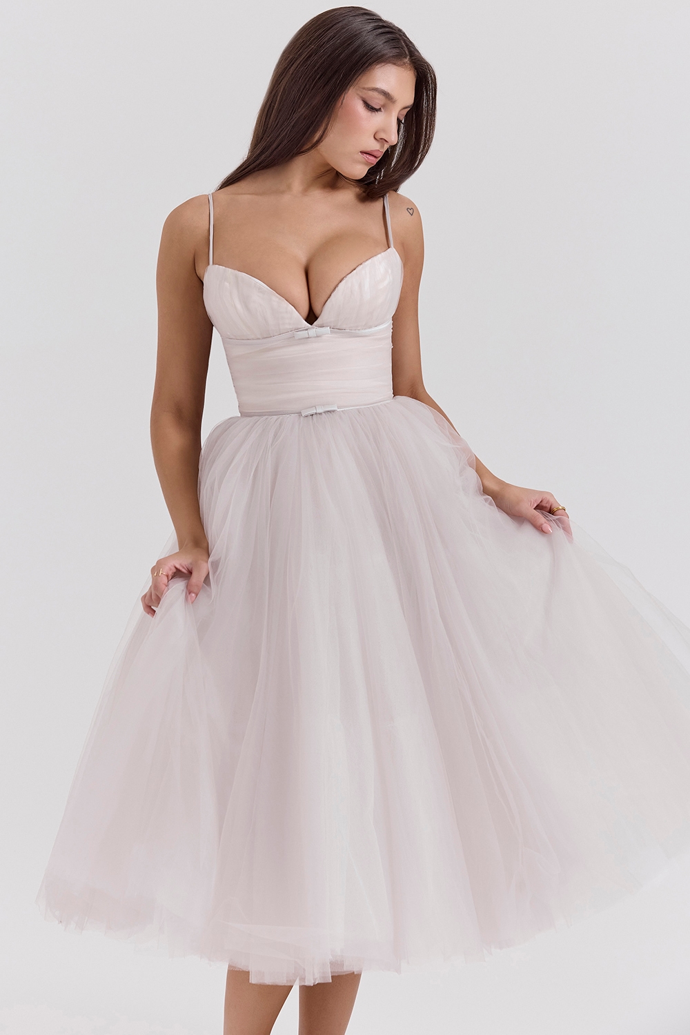 Countess  French Dove Tulle Midi Dress — image 3