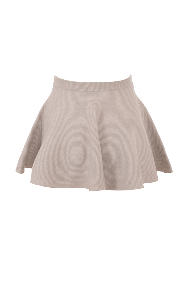 Fern  Biscuit Wool Cashmere Ribbed Flounce Mini Skirt — image 11