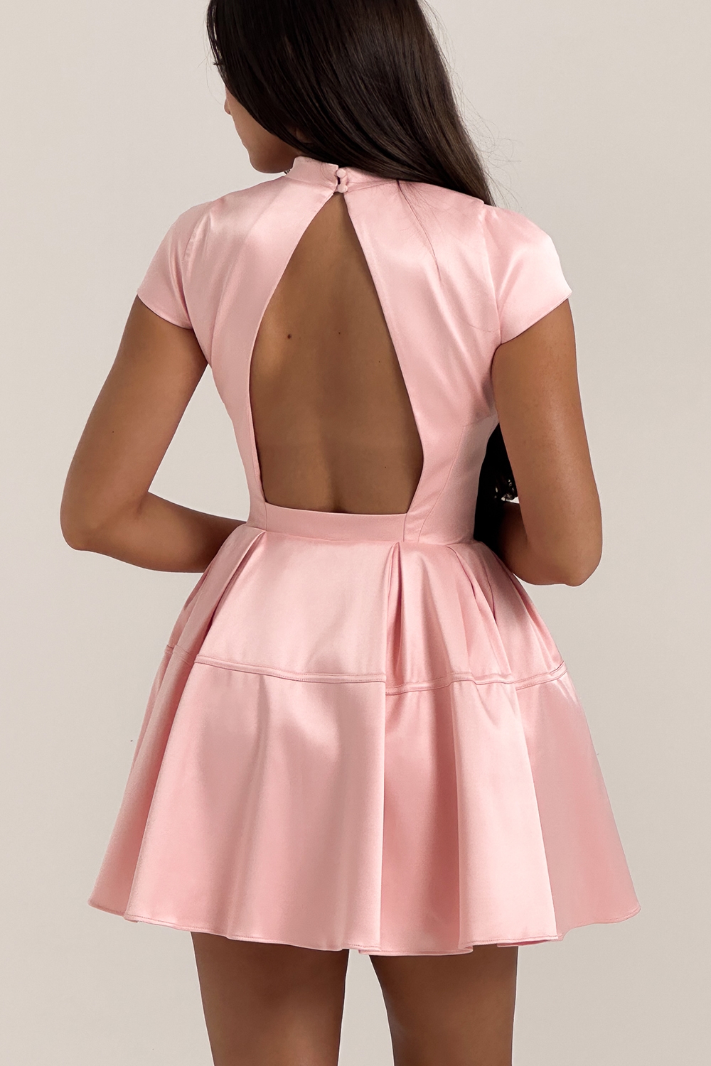Saida  Parisian Pink Backless Mini Dress — image 10