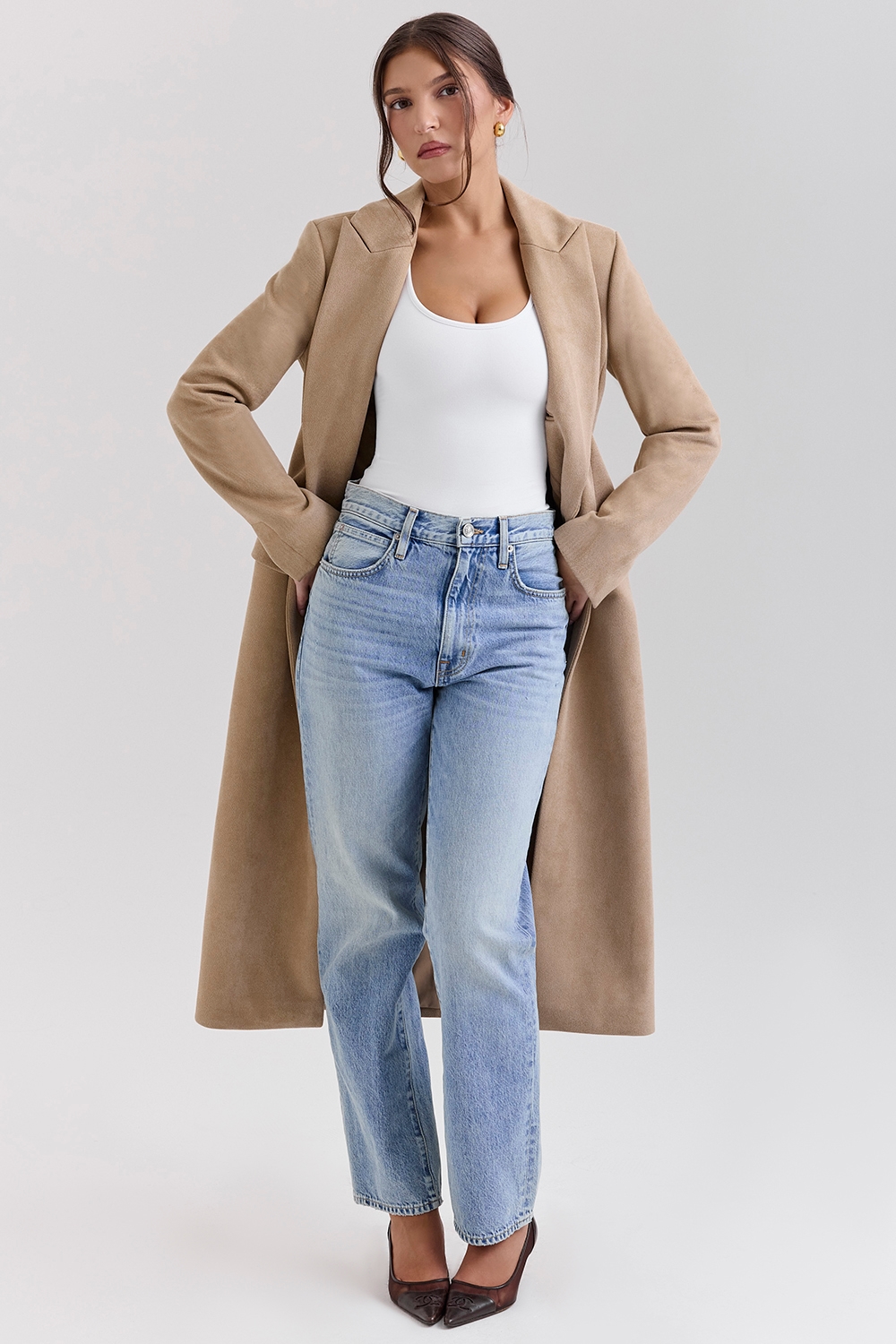Remi  Camel Single Breasted Long Coat — image 3