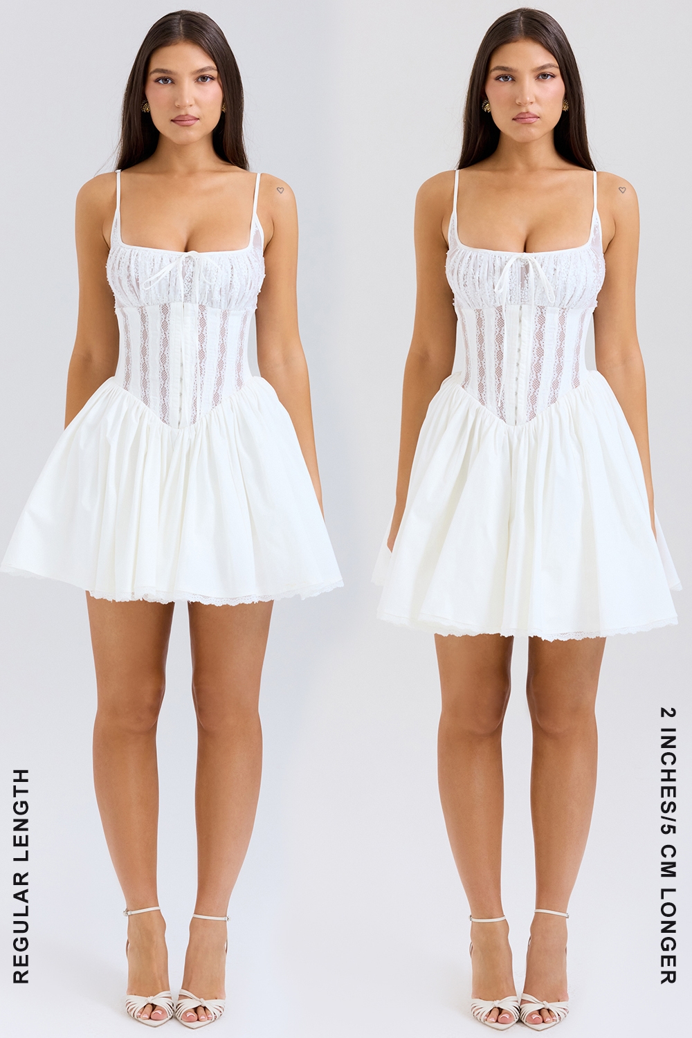 Rosaria  White Cotton Corset Mini Dress — image 8