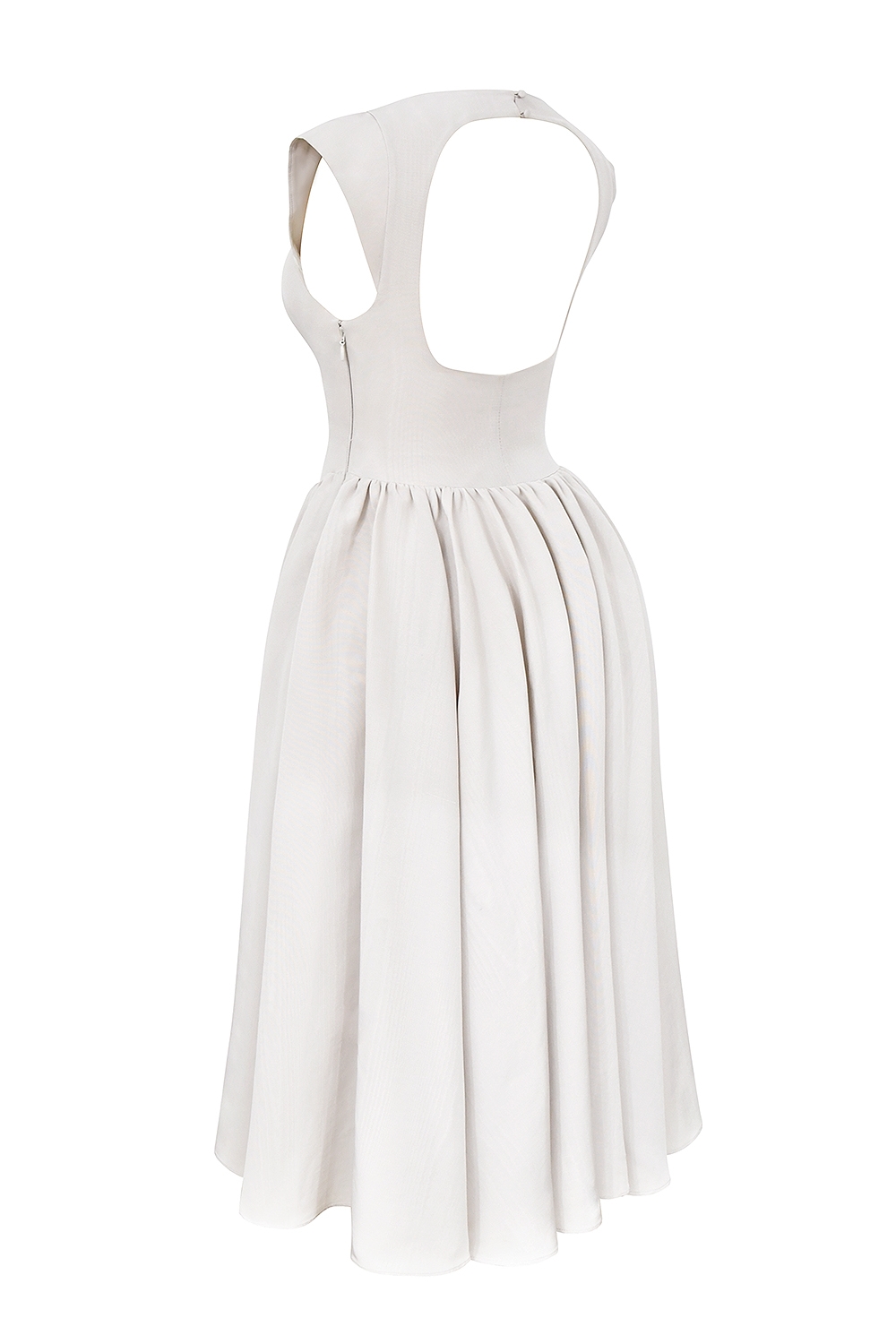 Debutante  French Dove Moire Satin Backless Midi Dress — image 13