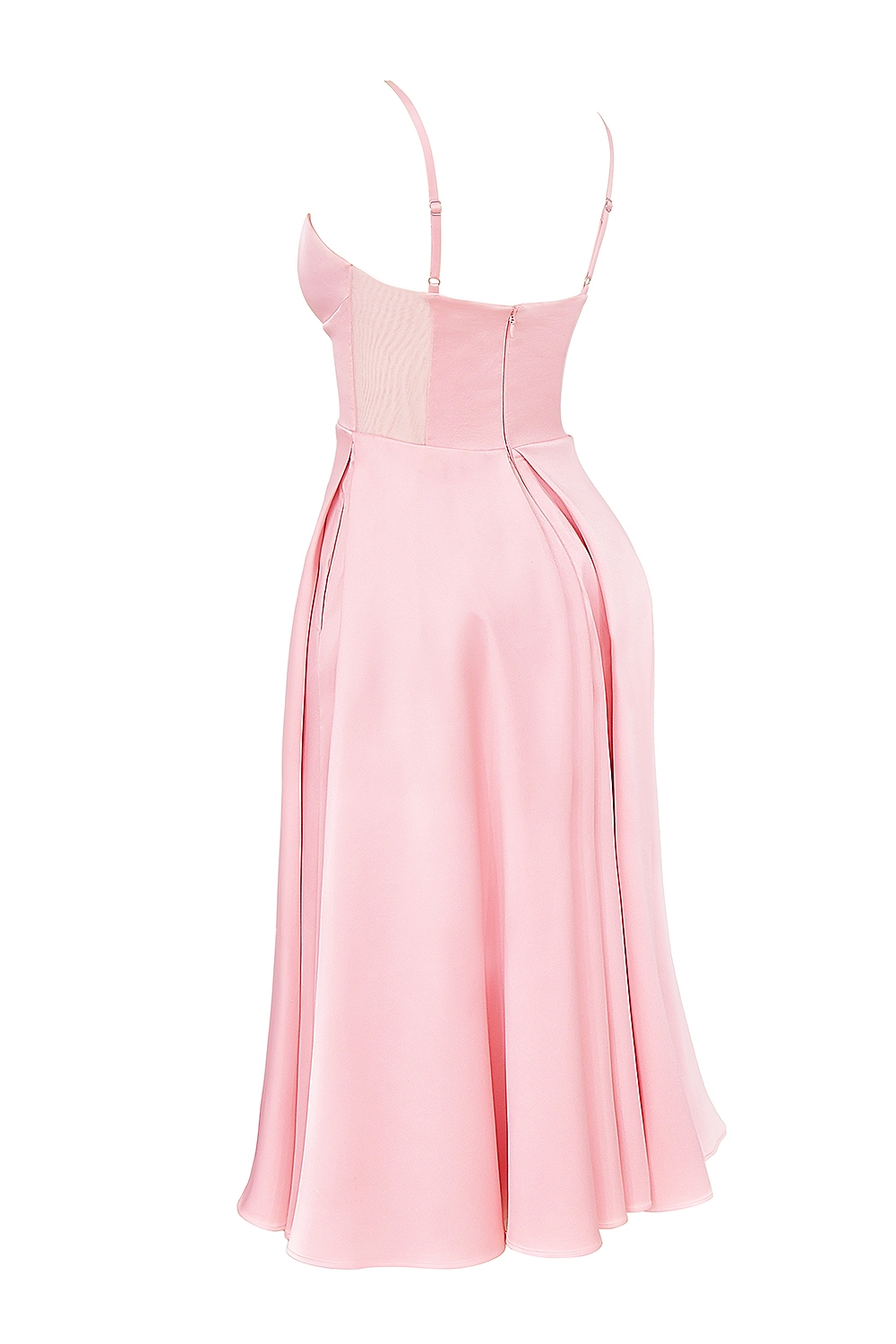 Tiffany  Parisian Pink Satin A-Line Midi Dress — image 12