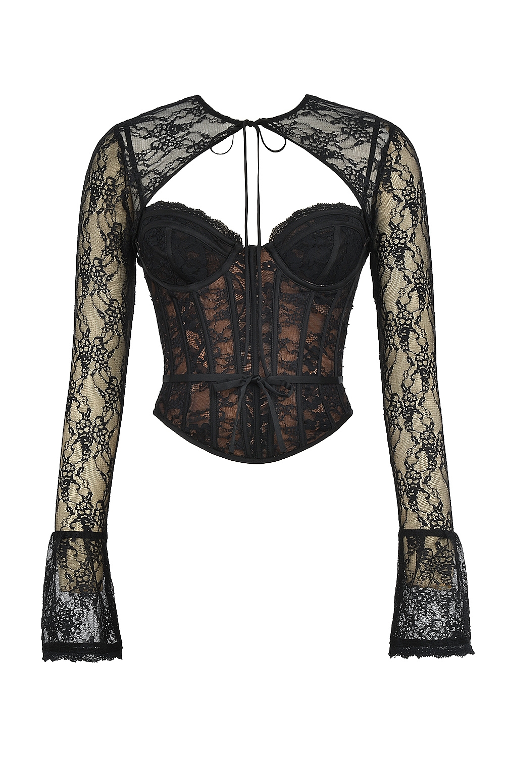Lisette  Black Lace Corset Top with Bolero — image 9