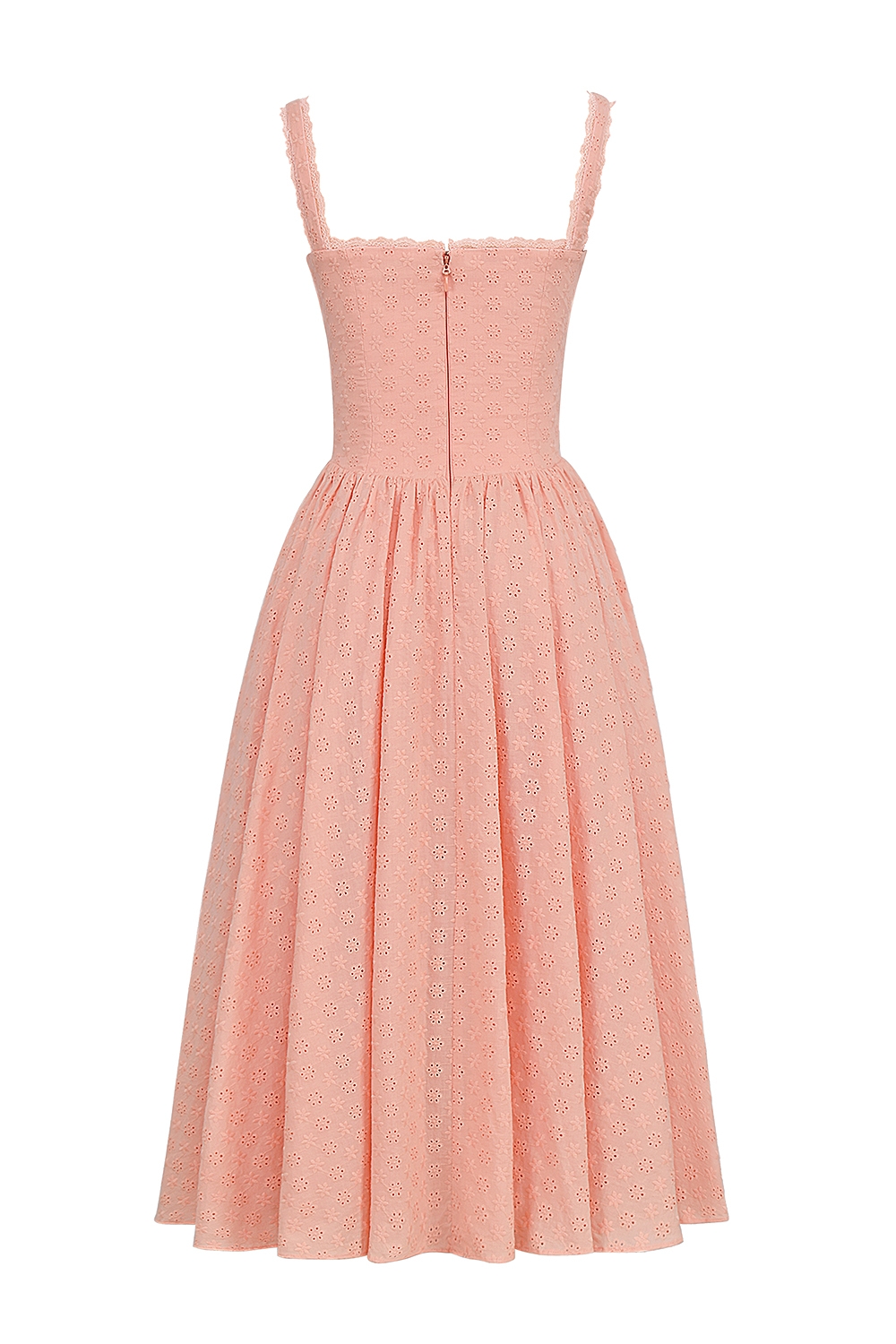 Adalyn  Peach Broderie Anglais Midi Sundress — image 11
