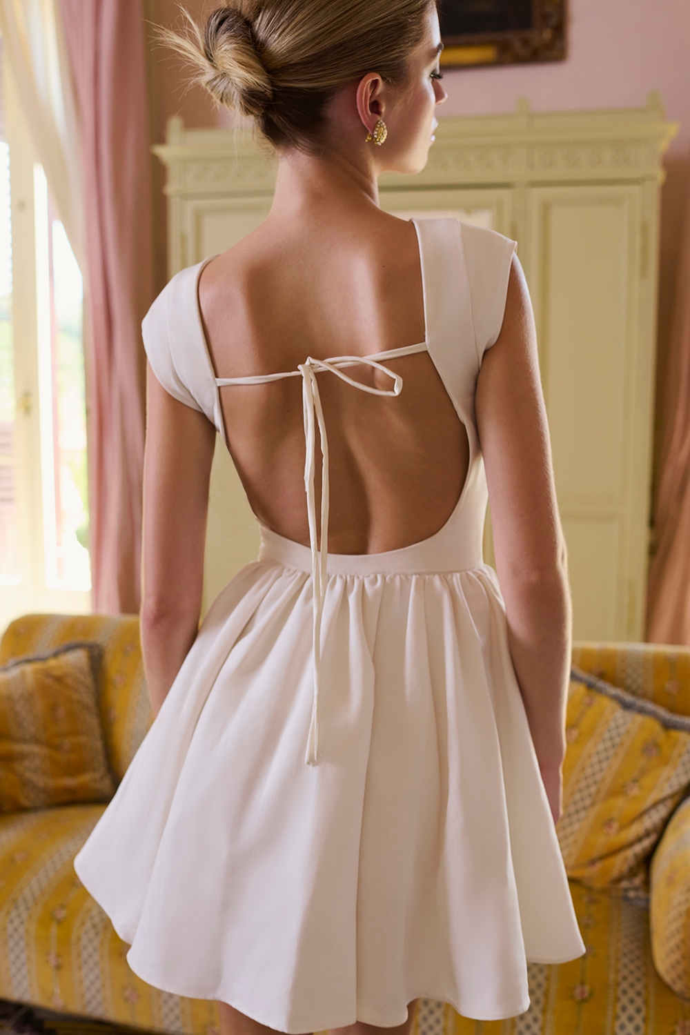 Enchant  White Open Back Mini Dress — image 2