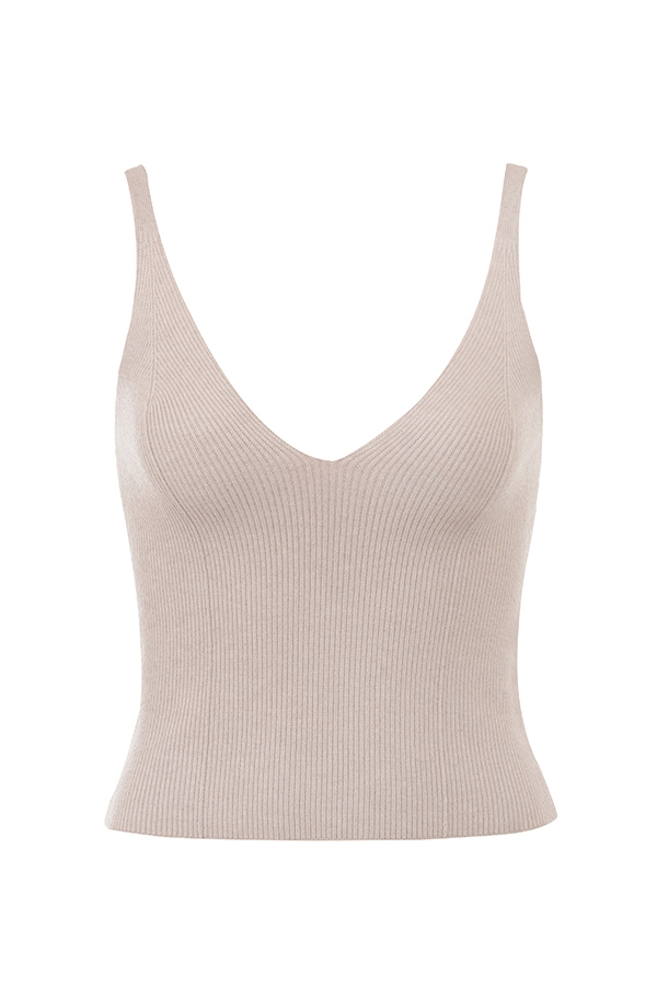 Leigh  Biscuit Wool Cashmere Camisole Top — image 8