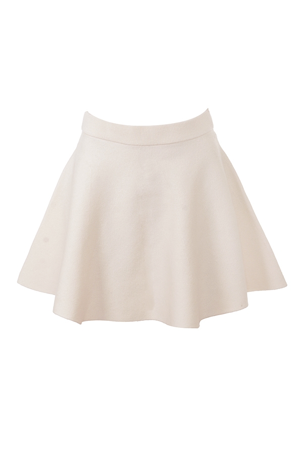 Rosina  Cream Wool Cashmere Flounce Mini Skirt — image 9