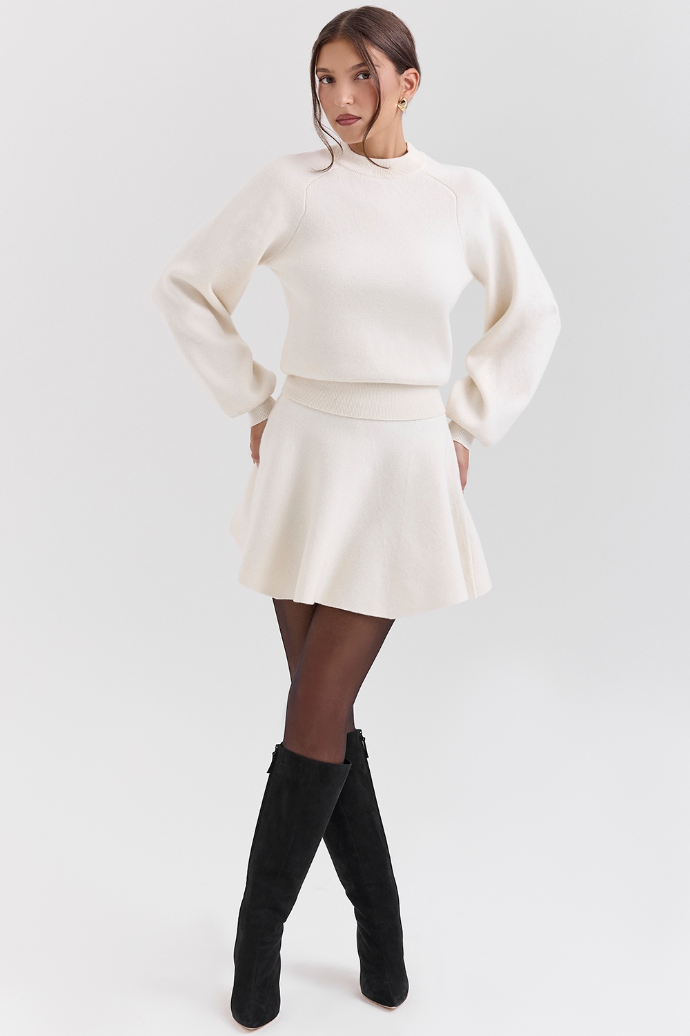 Cressida  Cream Wool Cashmere Heavy Knit Sweater — image 5