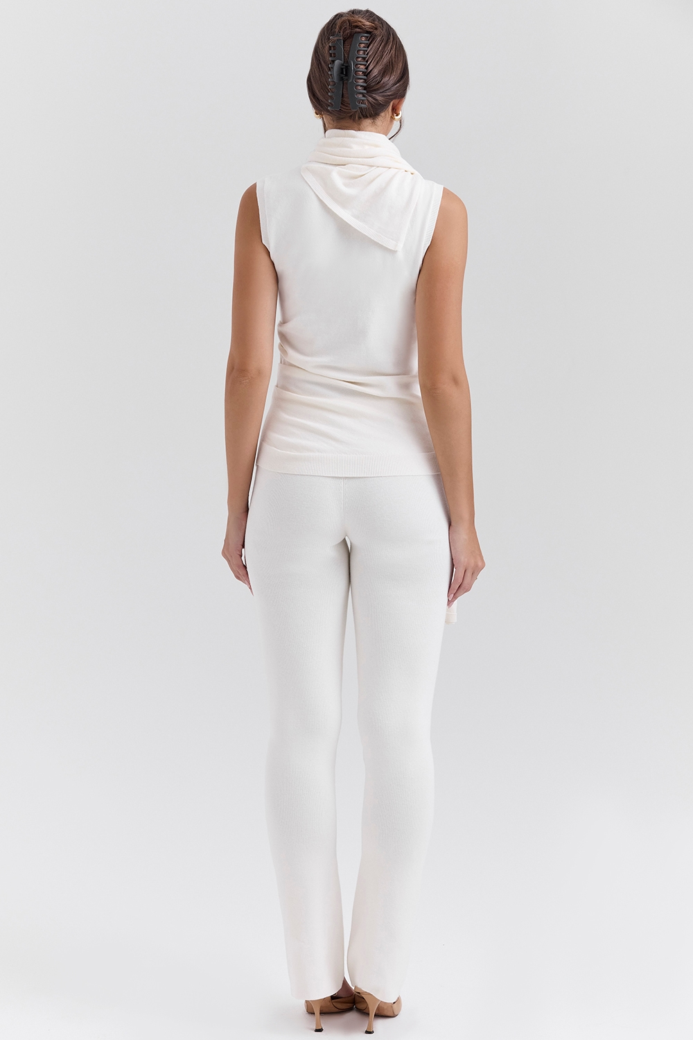 Clementine  Ivory Cashmere Draped Tank and Scarf — image 8