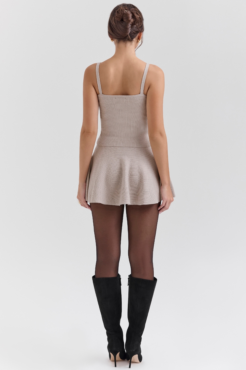 Fern  Biscuit Wool Cashmere Ribbed Flounce Mini Skirt — image 7