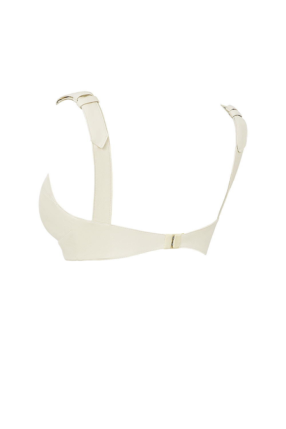 Mistress Rocks Cream Vegan Leather Buckle Strap Bralette - SALE — image 13