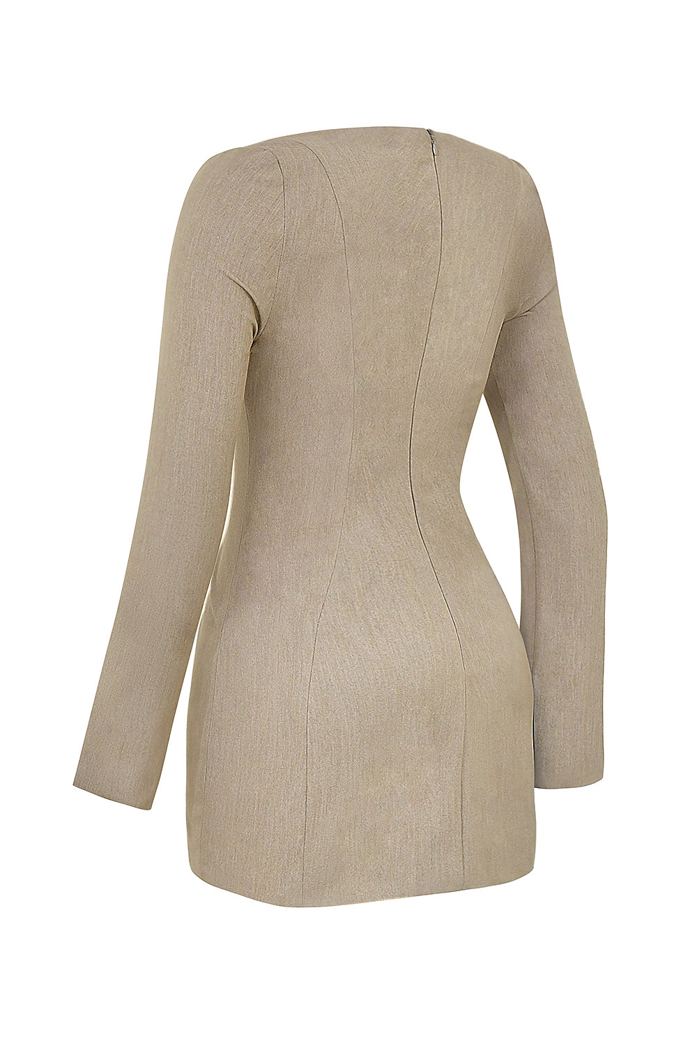 Mistress Rocks Smokey Brown Fitted Long Sleeve Mini Dress - SALE — image 12