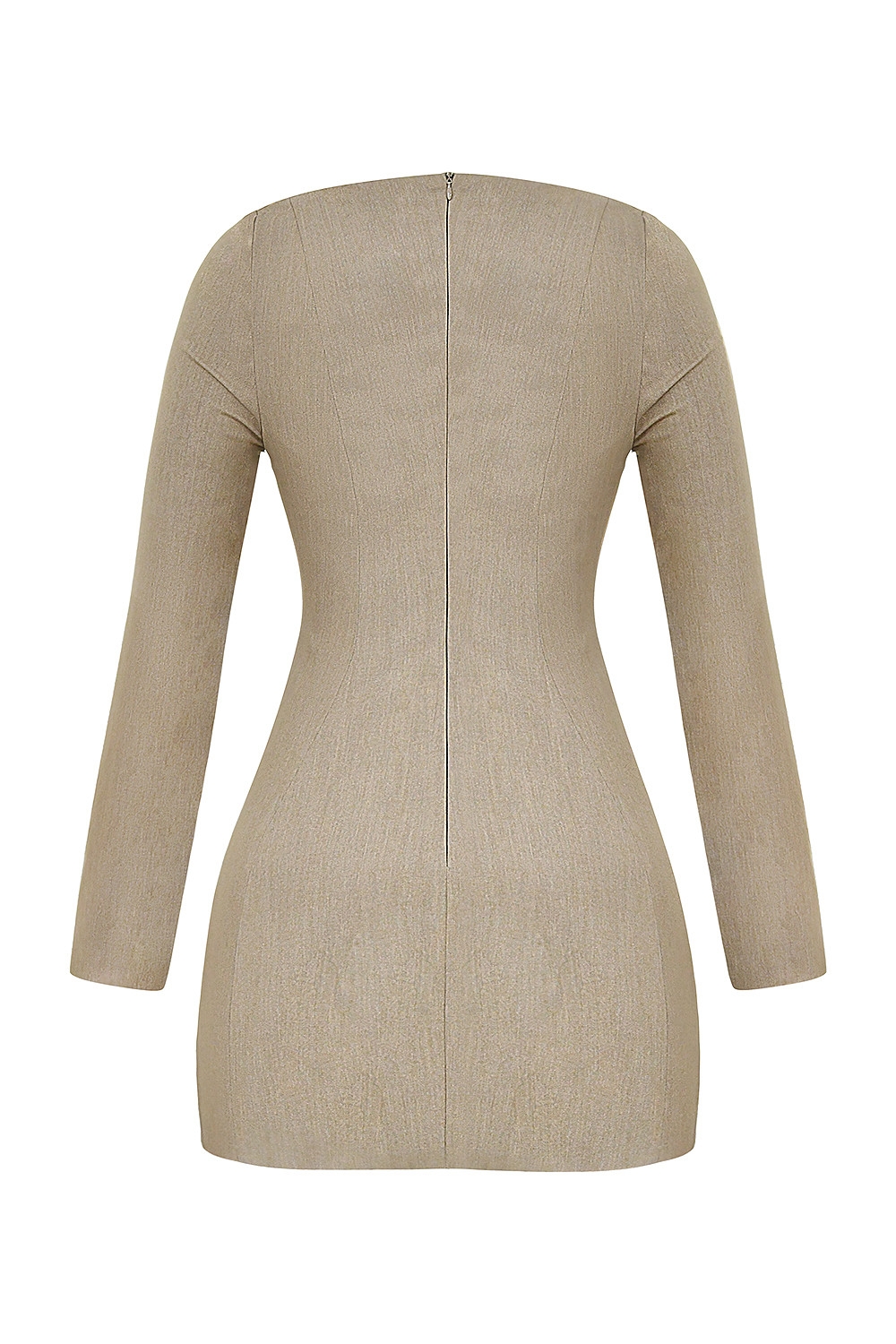 Mistress Rocks Smokey Brown Fitted Long Sleeve Mini Dress - SALE — image 13