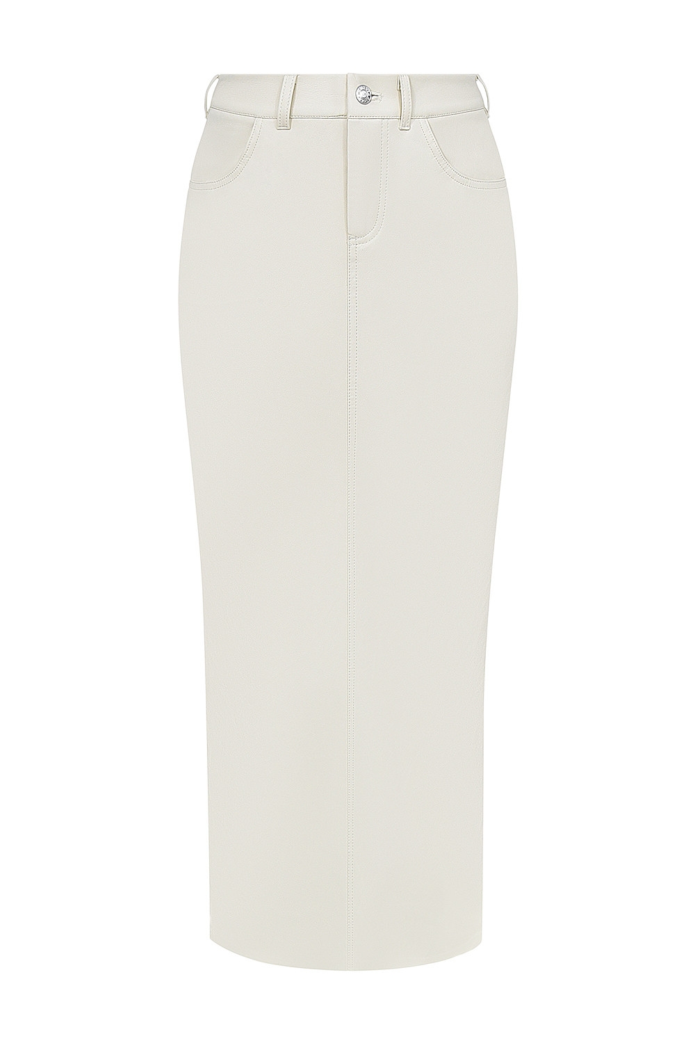 Mistress Rocks Cream Vegan Leather Midi Skirt - SALE — image 11