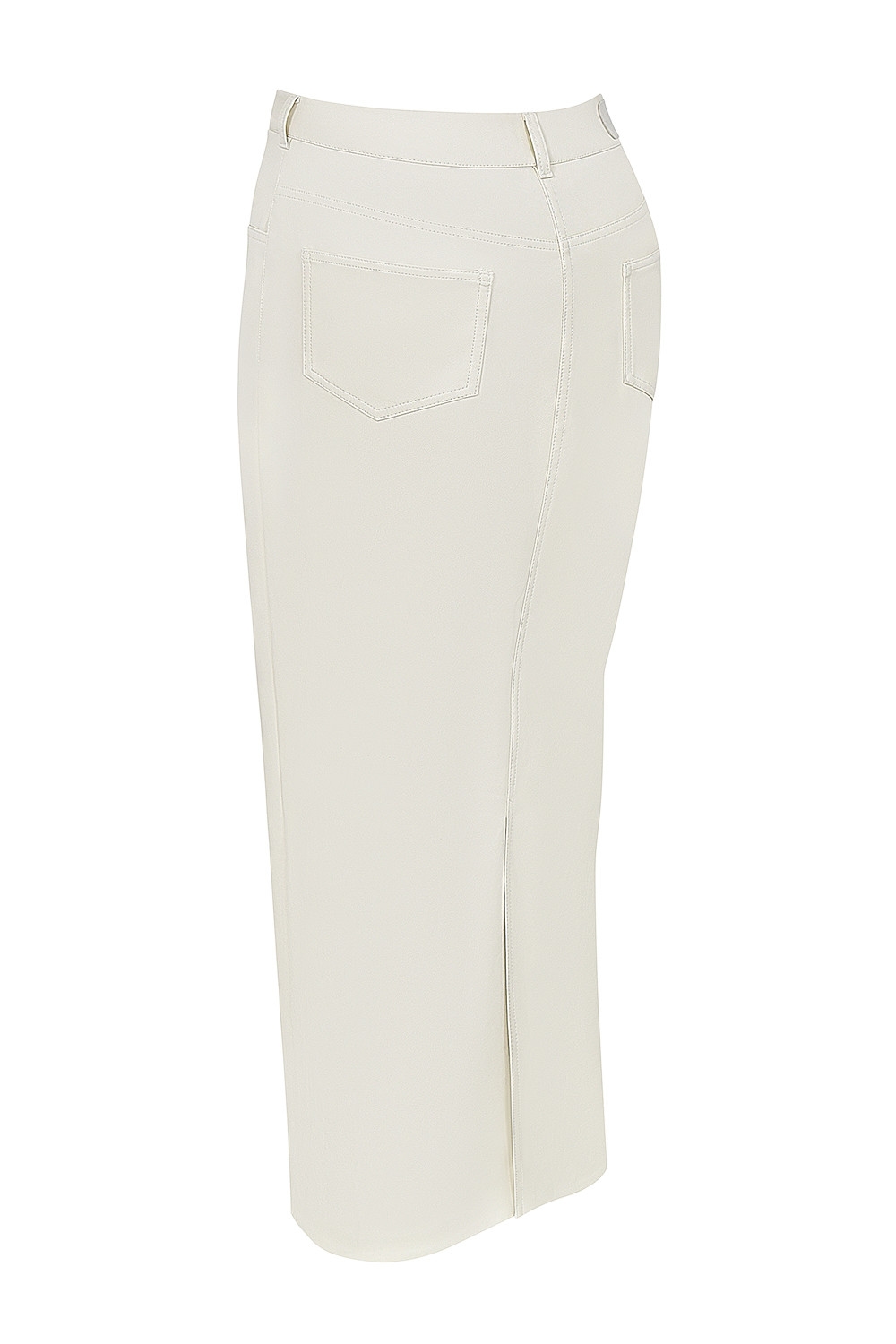 Mistress Rocks Cream Vegan Leather Midi Skirt - SALE — image 12