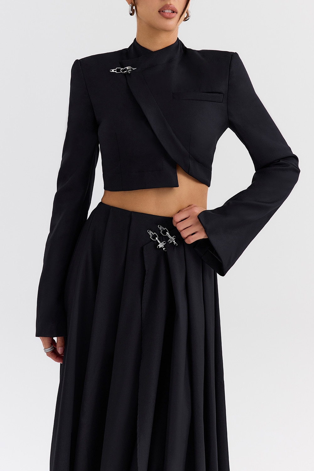 Mistress Rocks Black Cropped Wrap Front Jacket - SALE — image 3