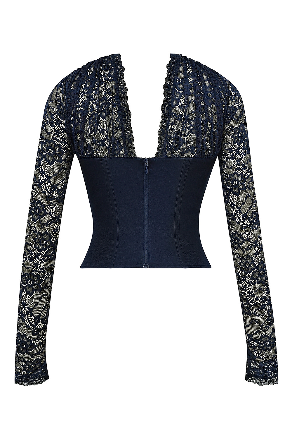 Mistress Rocks Navy Satin & Lace Corset - SALE — image 11