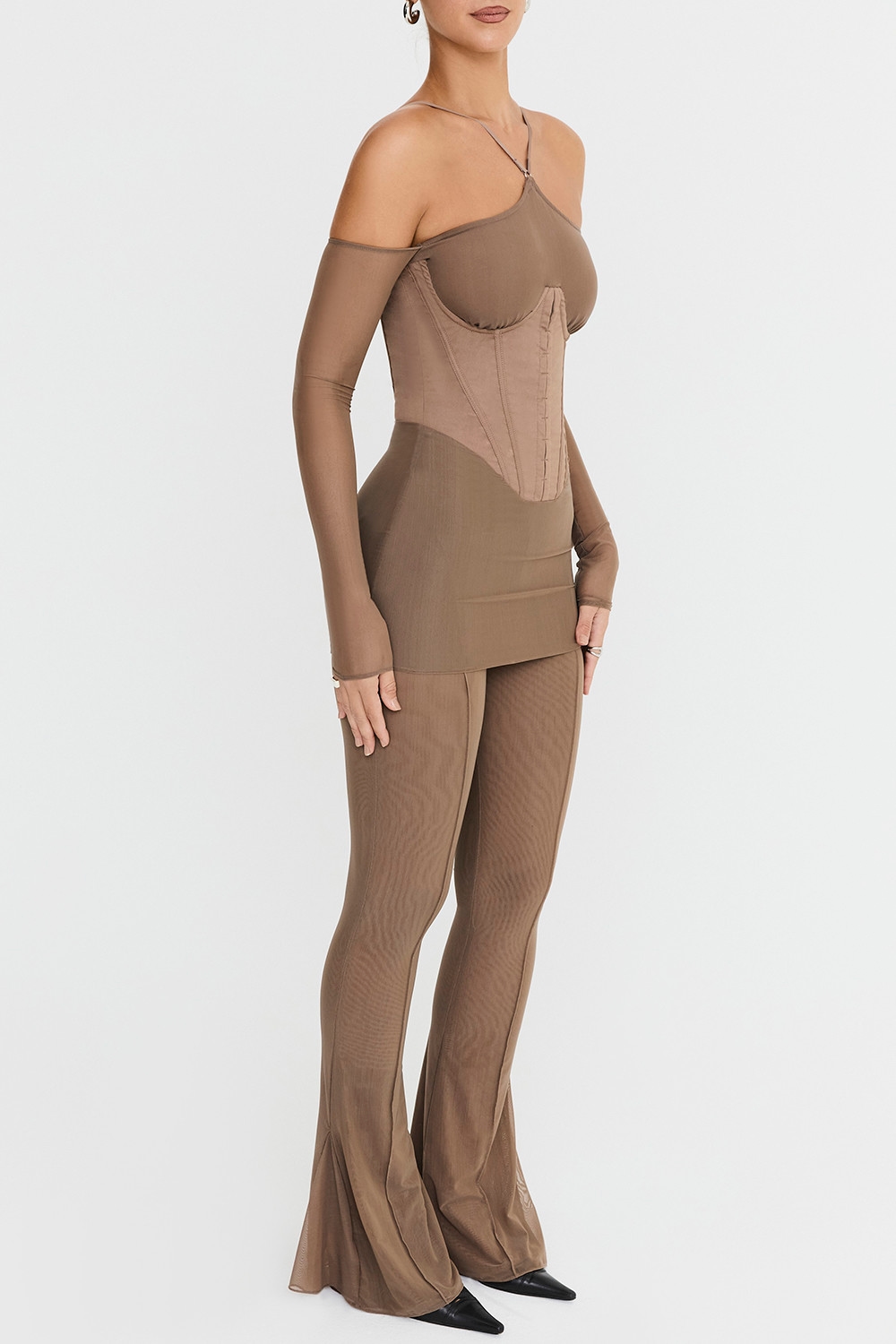Mistress Rocks Dusty Brown Flared Trousers - SALE — image 6