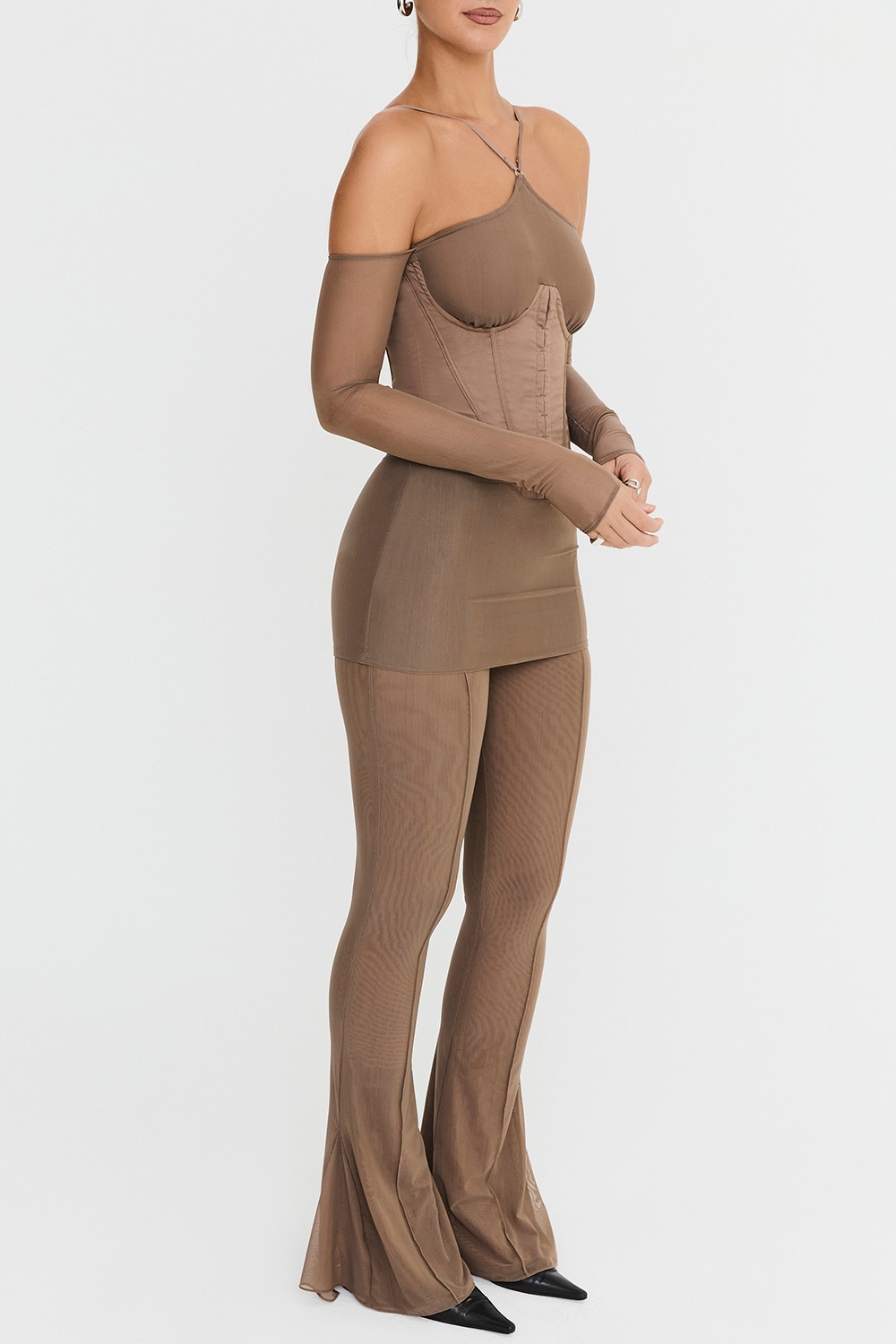 Mistress Rocks Dusty Brown Flared Trousers - SALE — image 7