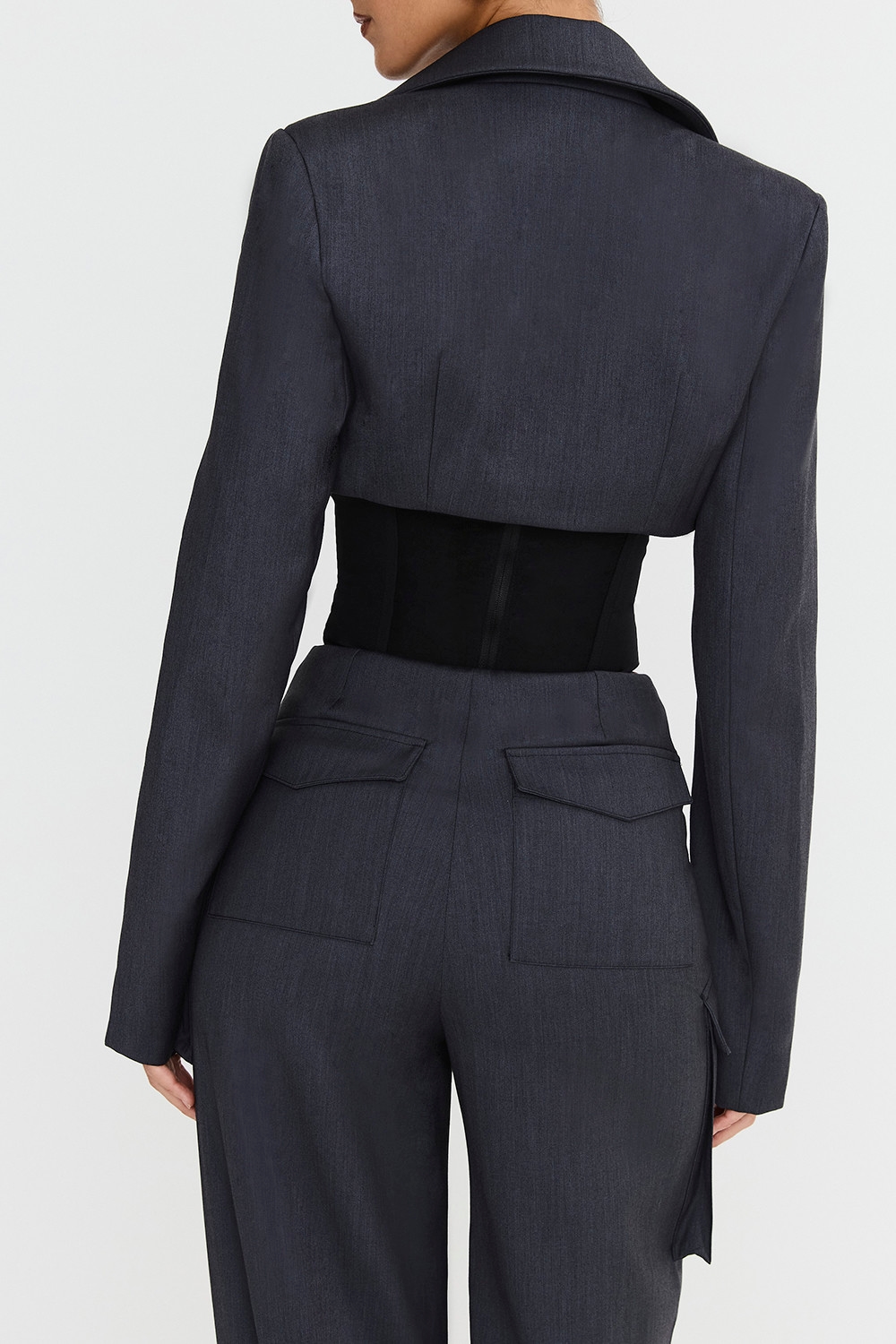 Mistress Rocks Dark Grey Cropped Tailored Jacket - SALE — image 8