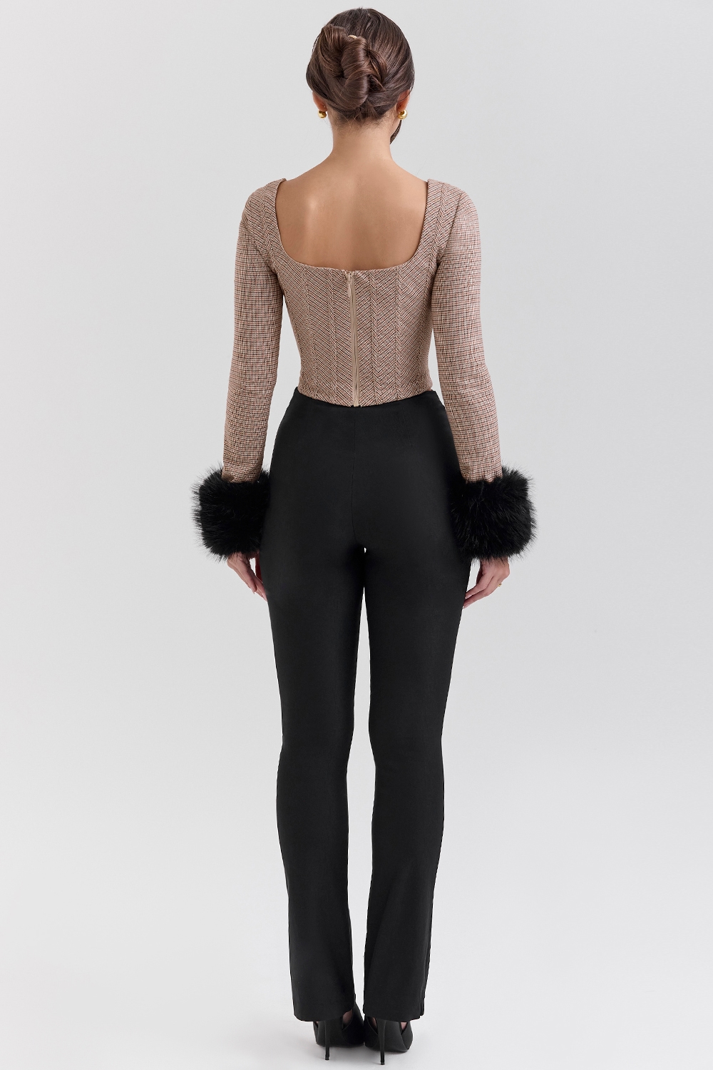 Antonia  Brown Puppytooth Corset Top — image 6