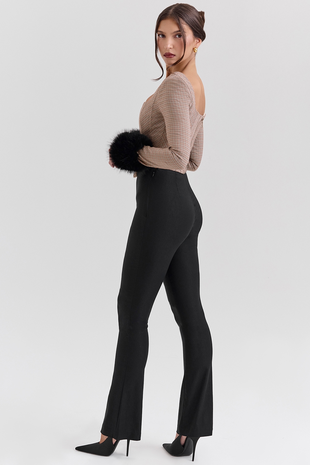 Antonia  Brown Puppytooth Corset Top — image 5
