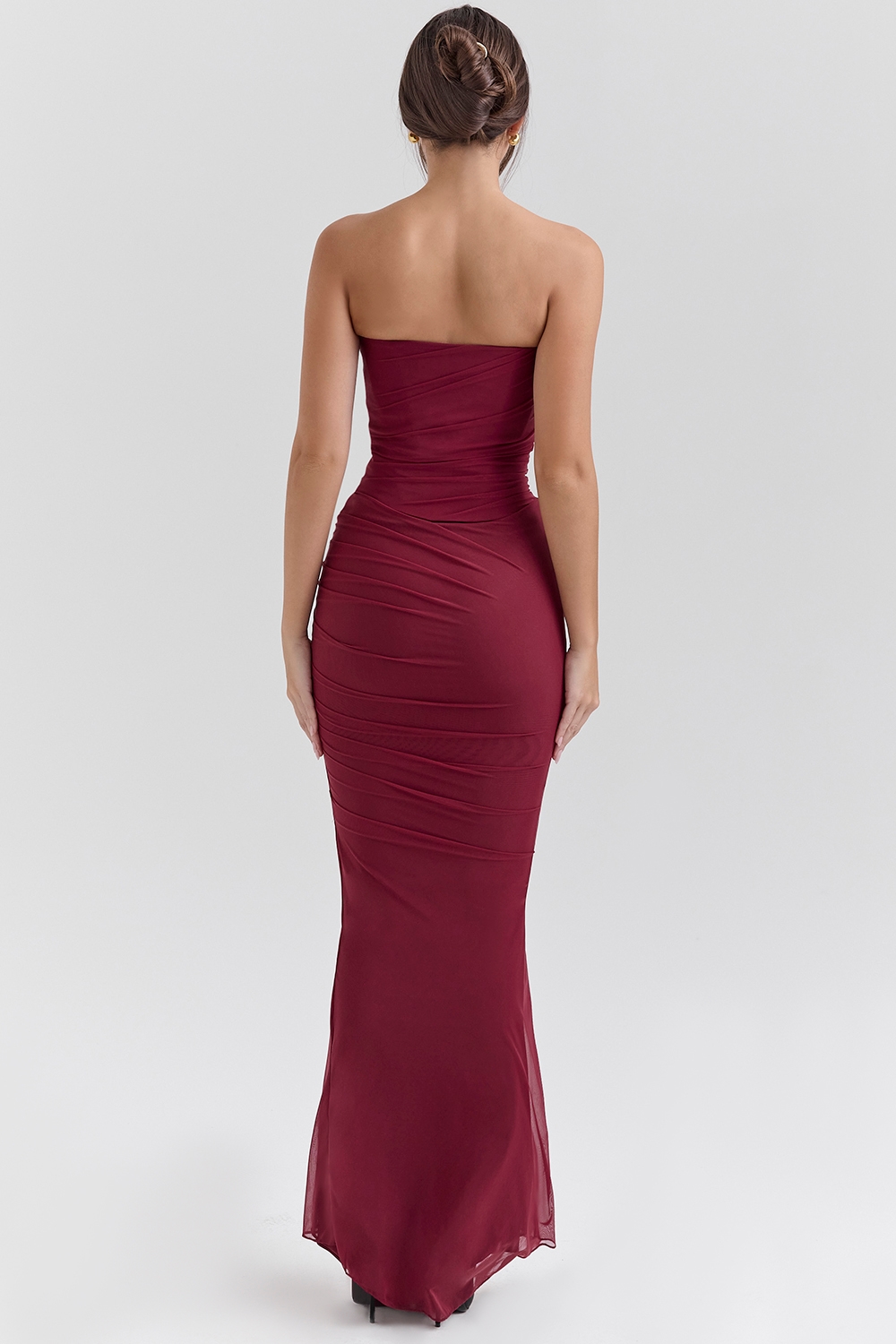 Cassidy  Cabernet Fluted Hem Mesh Maxi Skirt — image 6