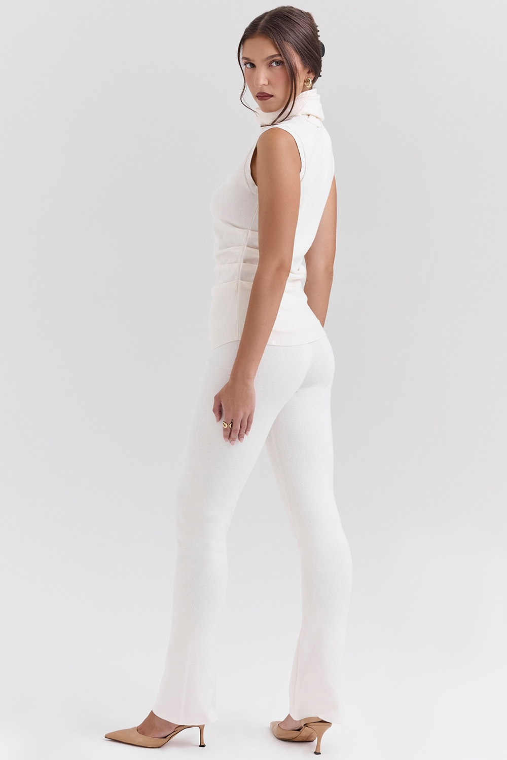 Wren  Ivory Cashmere Slim Cigarette Pants — image 6