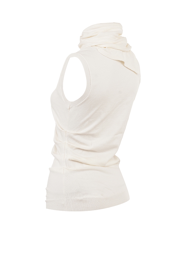 Clementine  Ivory Cashmere Draped Tank and Scarf — image 10