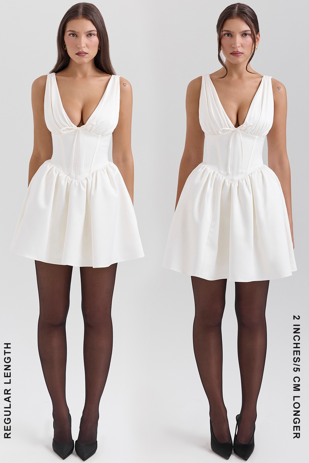 Emmeliette  Ivory Satin Mini Dress — image 8