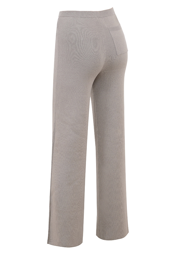 Hunter  Grey Cashmere Straight Leg Trousers — image 9
