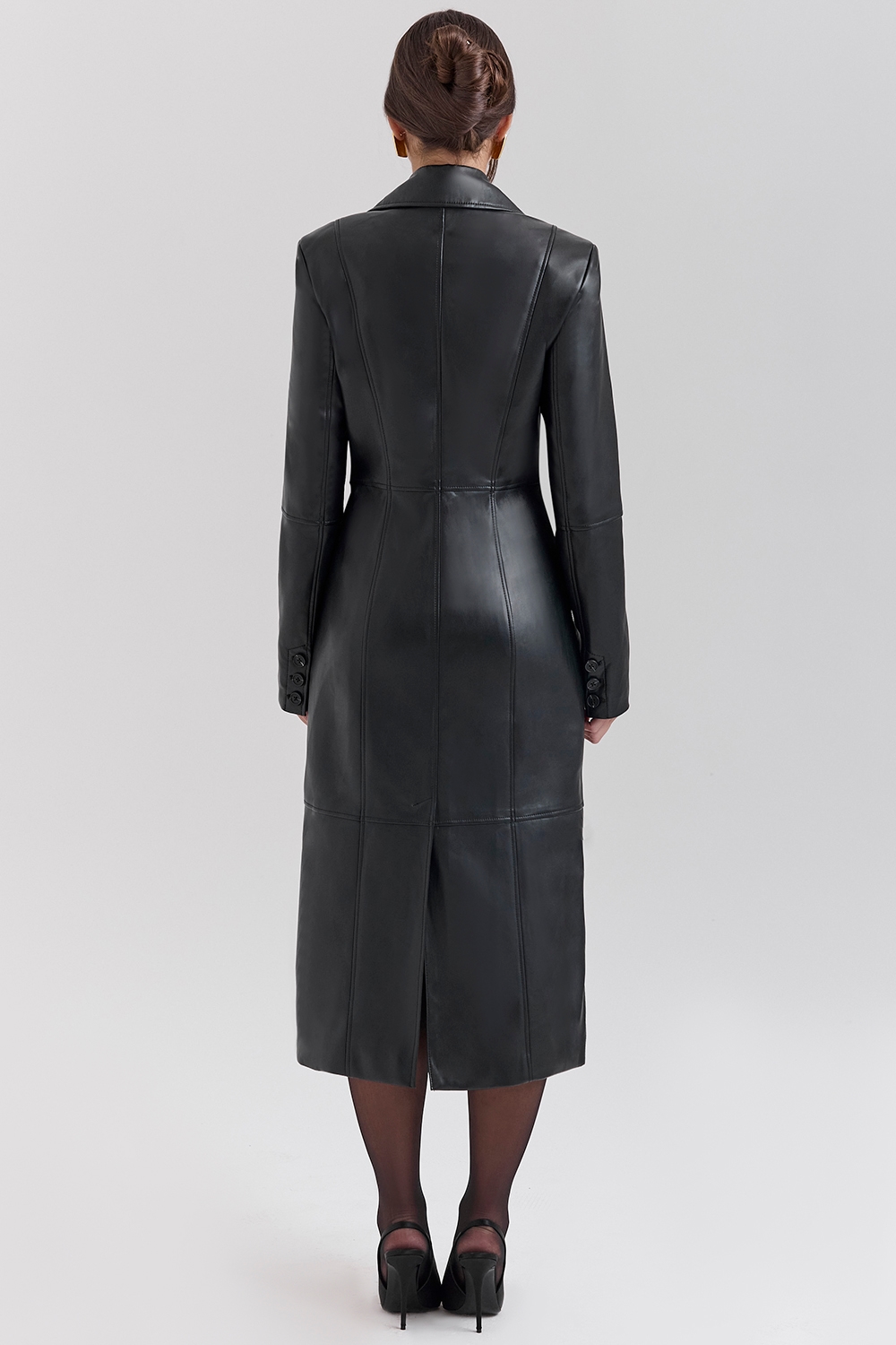Marcel  Black Faux Fur Trimmed Vegan Leather Coat — image 10