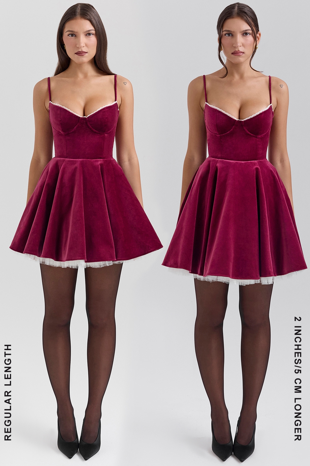 Minimoiselle  Burgundy Velvet Tulle Mini Dress — image 8