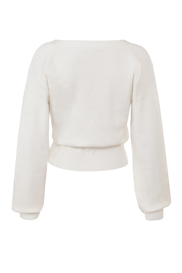 Rowan  Ivory Wool Balloon Sleeve Wrap cardigan — image 10