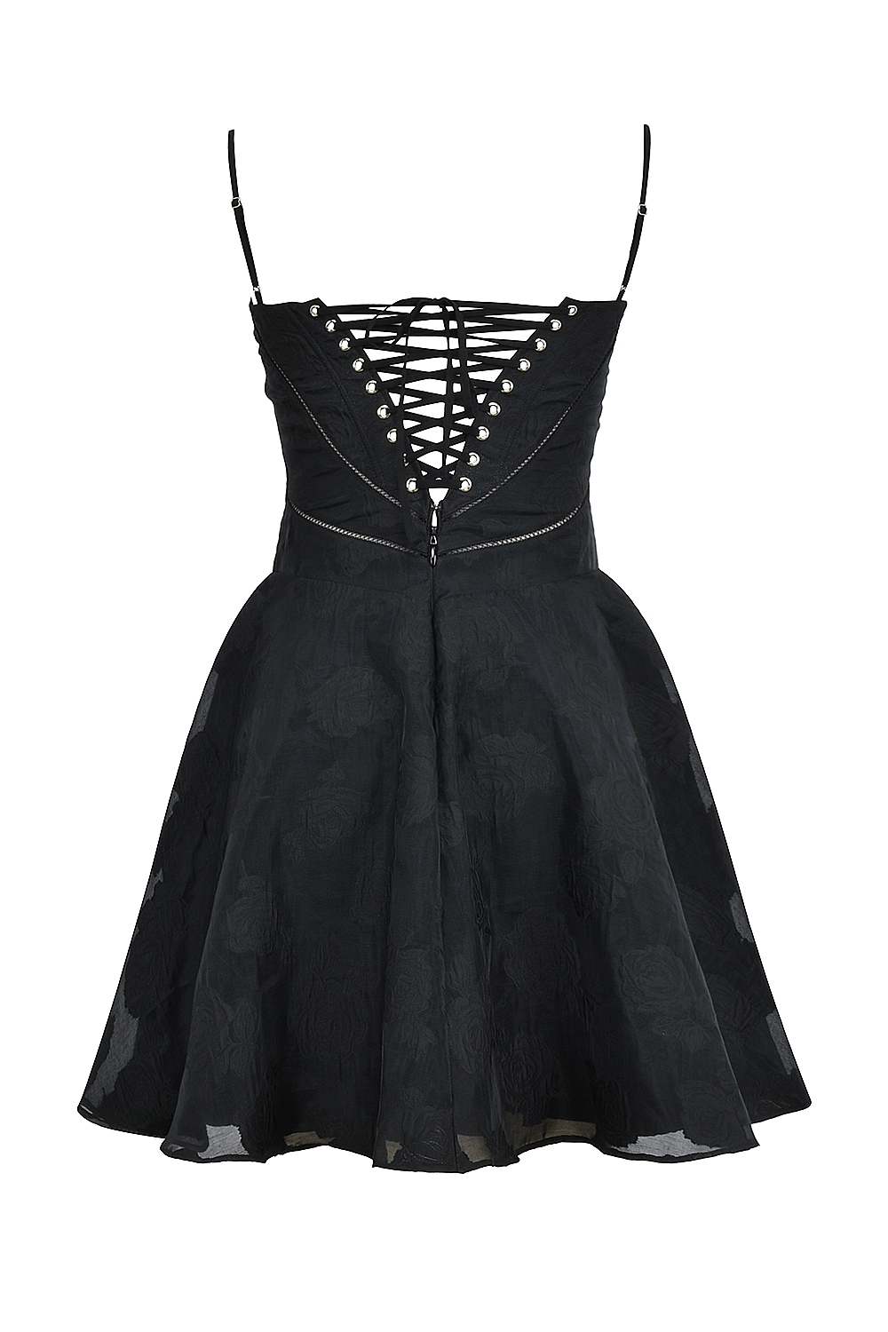 Serenita  Black Floral Lace Back Mini Dress — image 14