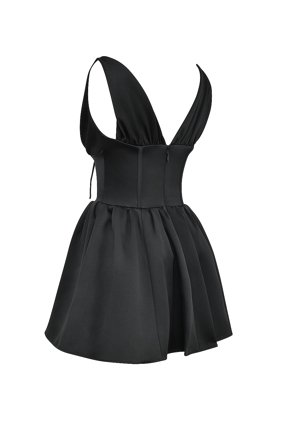 Emmeliette  Black Satin Mini Dress — image 14