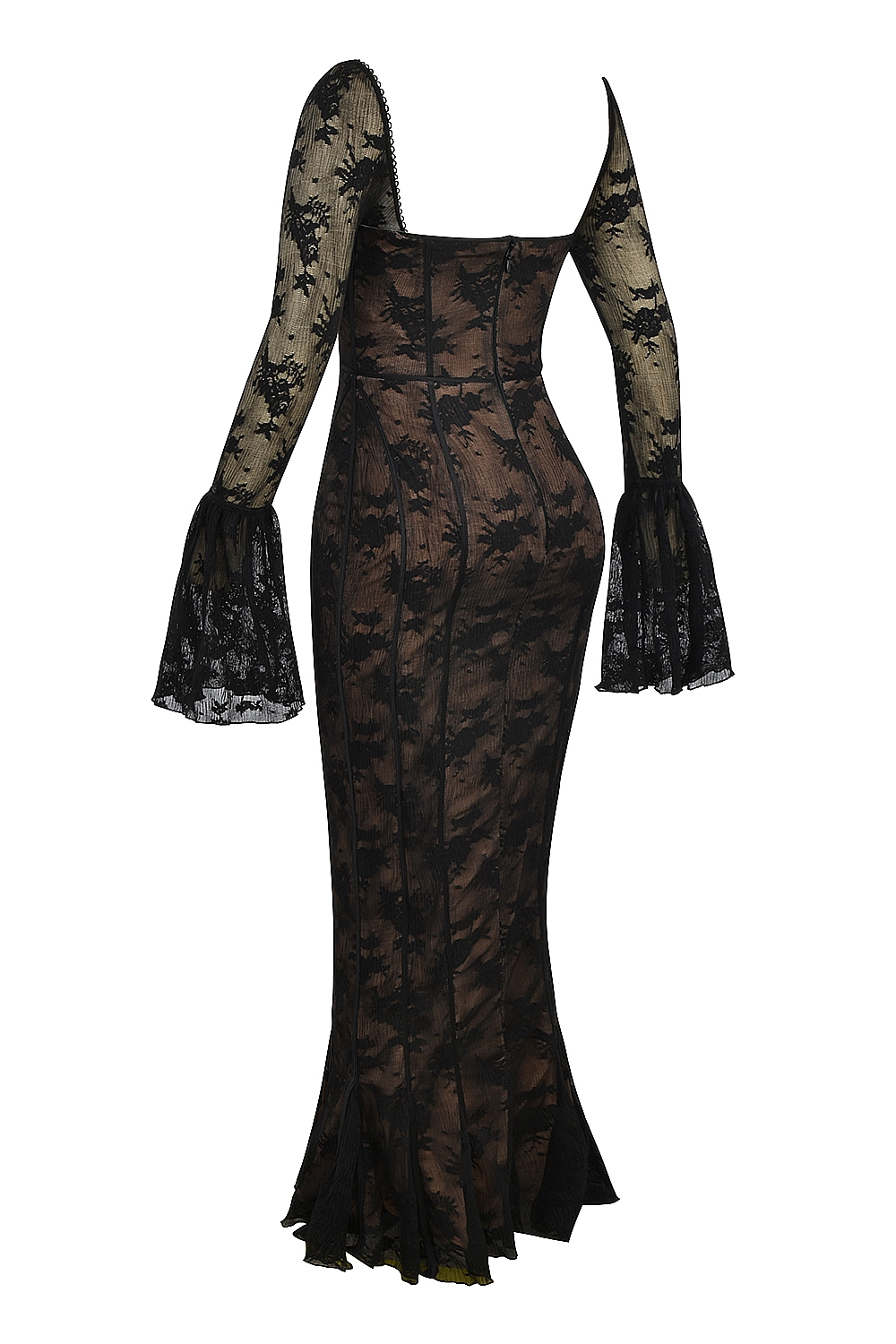 Delilah  Black Long Sleeve Lace Maxi Dress — image 9