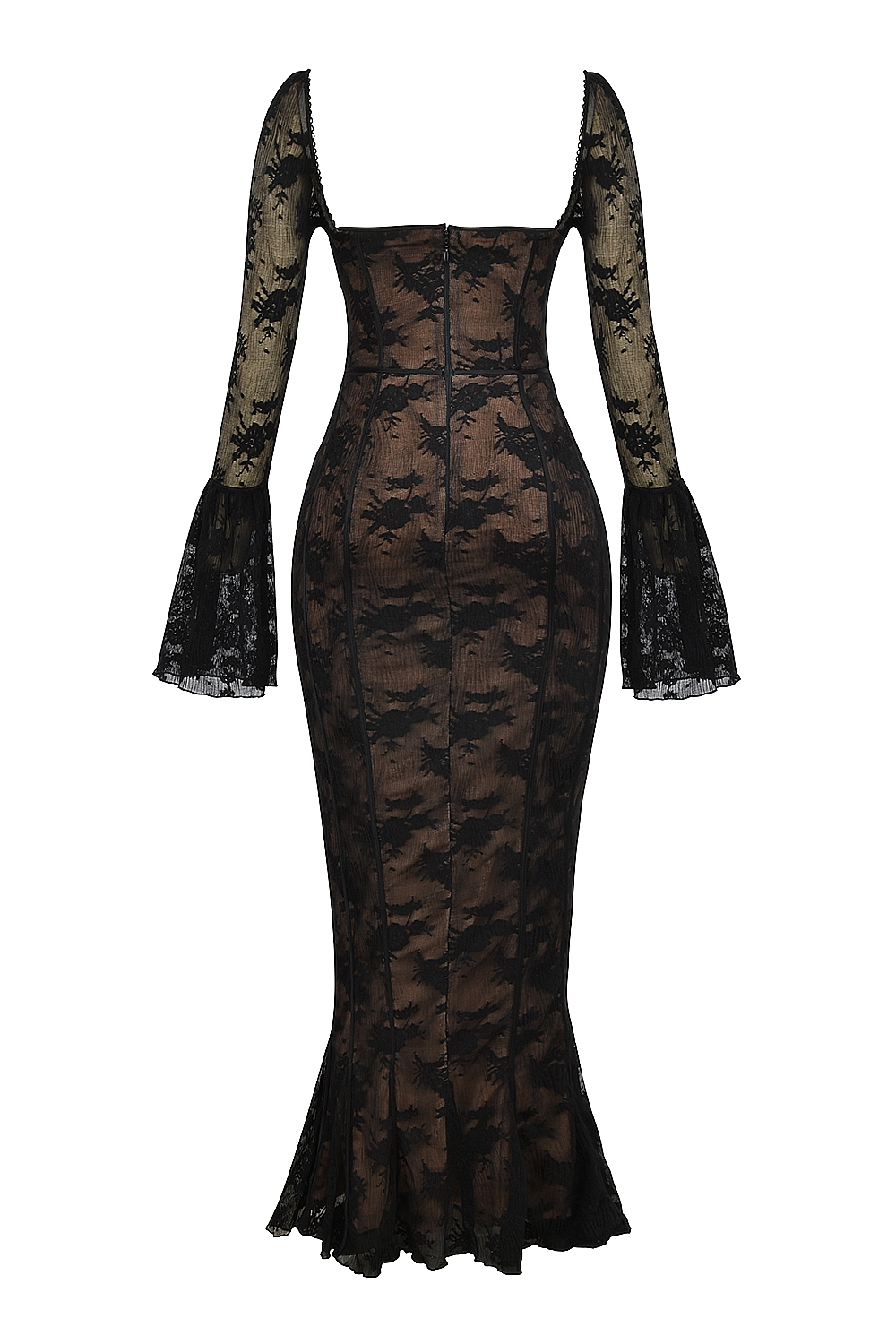 Delilah  Black Long Sleeve Lace Maxi Dress — image 10