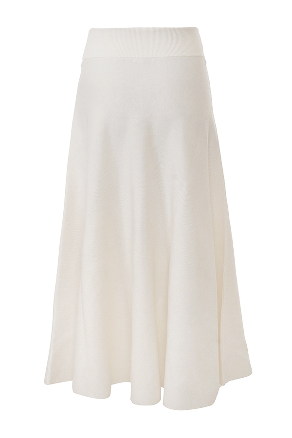 Solara  Ivory Wool Mix Flared Midi Skirt — image 9
