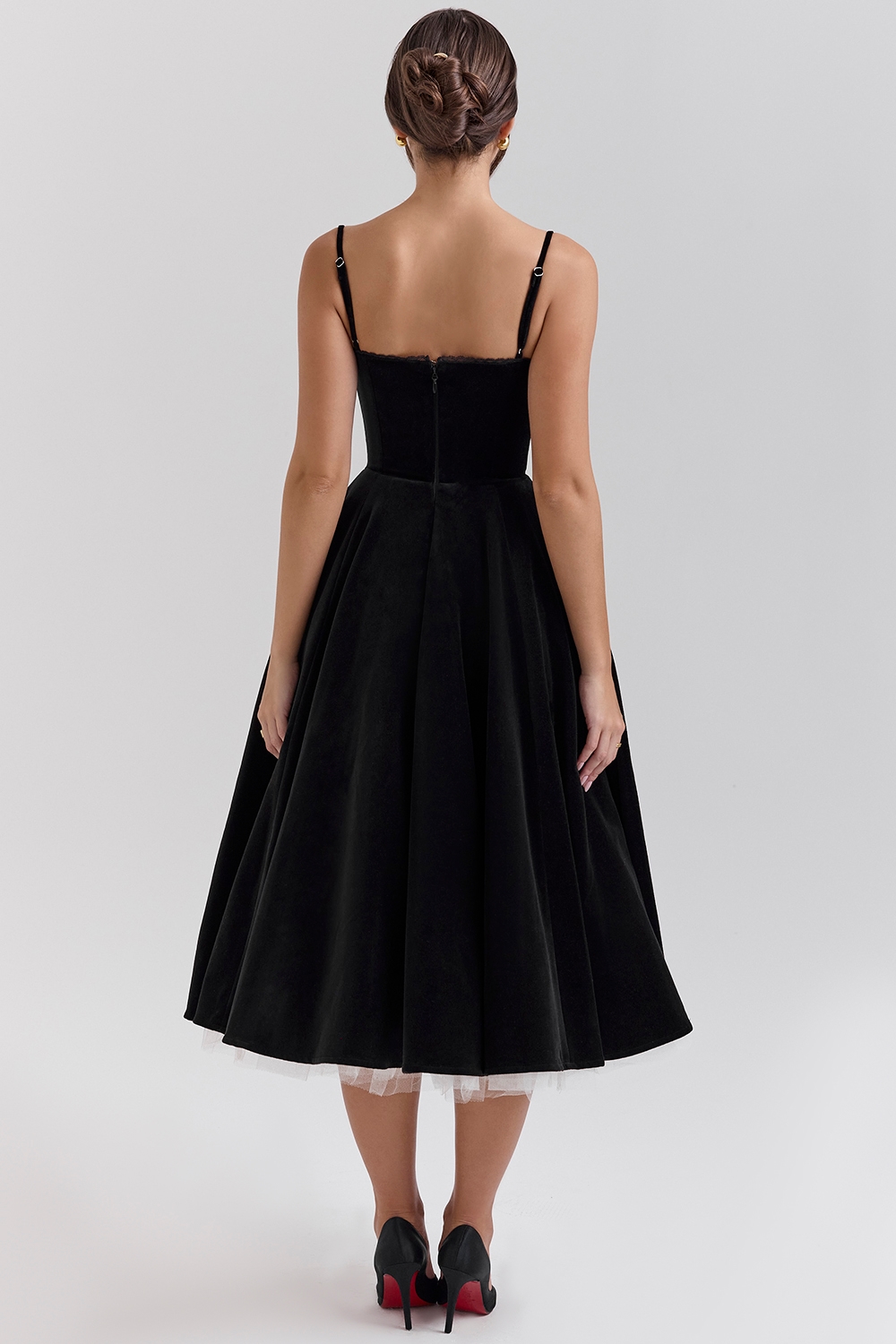 Mademoiselle  Black Velvet Tulle Midi Dress + Bolero — image 11