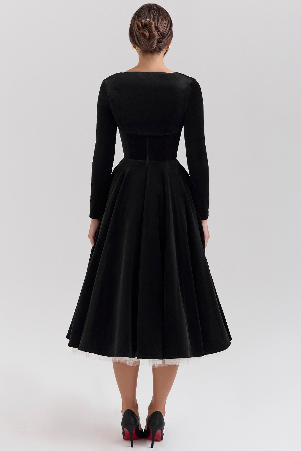 Mademoiselle  Black Velvet Tulle Midi Dress + Bolero — image 8