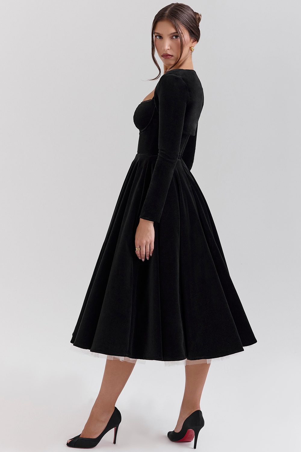 Mademoiselle  Black Velvet Tulle Midi Dress + Bolero — image 7