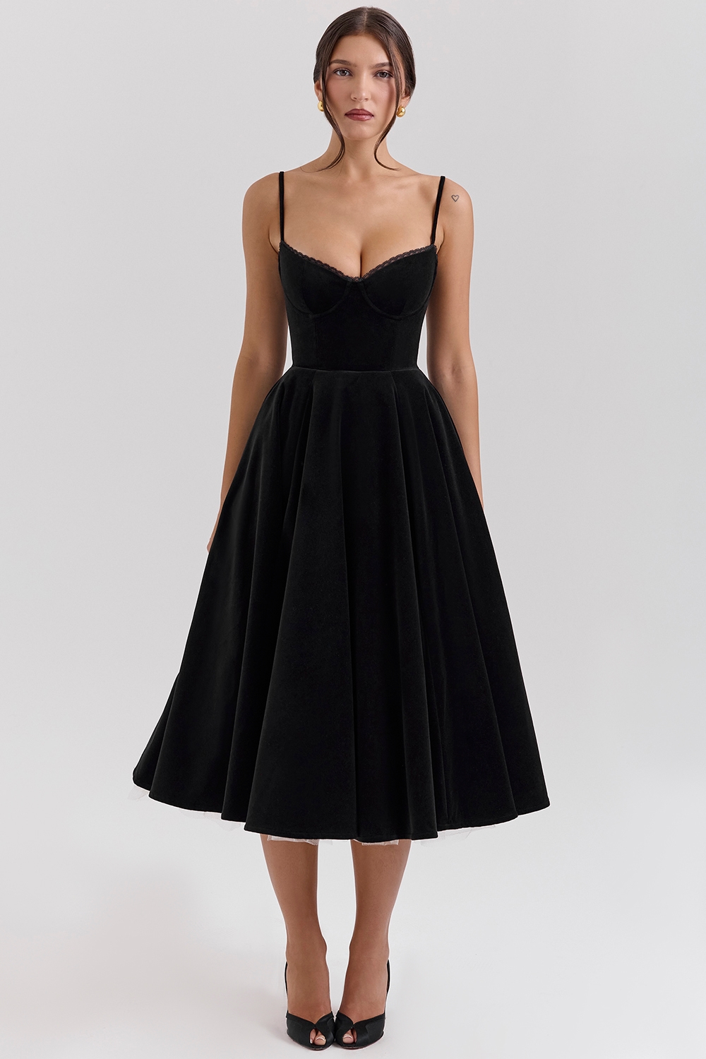 Mademoiselle  Black Velvet Tulle Midi Dress + Bolero — image 9