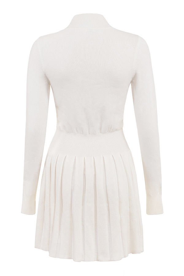 Willow  White Cashmere Blend Pleated Skated Mini Dress — image 10