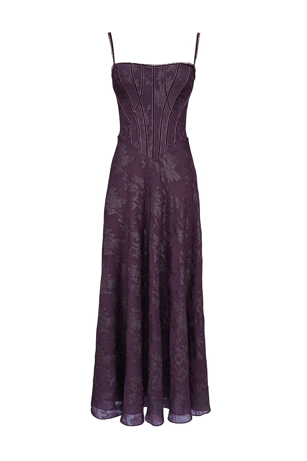 Esme  Grape Lurex Chiffon Maxi Dress — image 12
