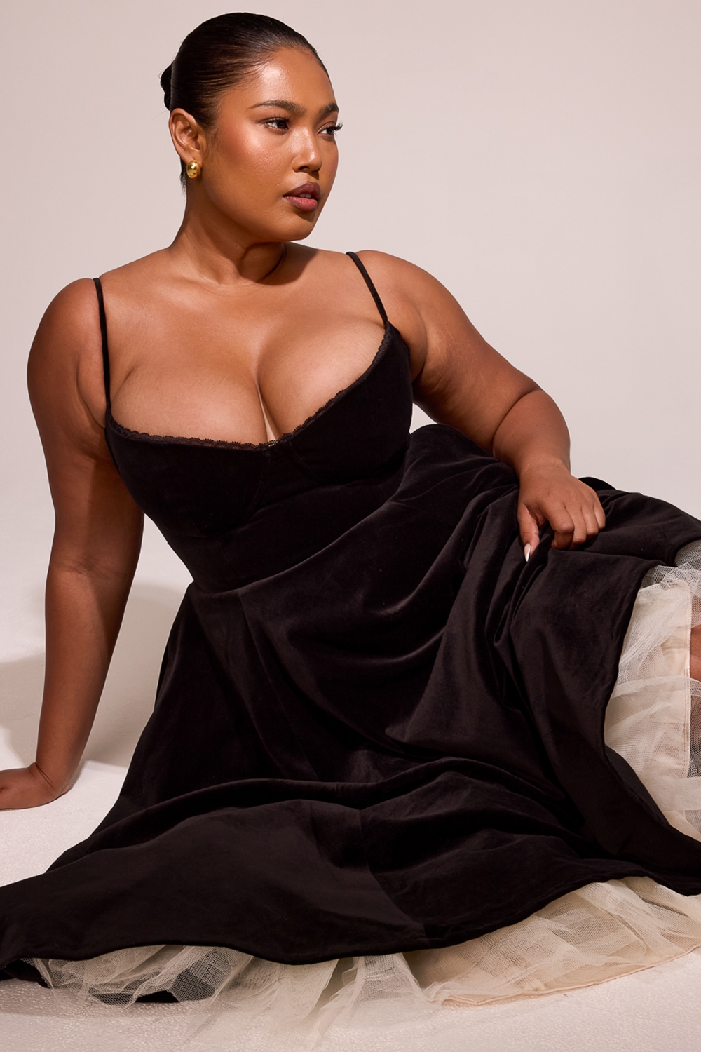 Mademoiselle  Black Velvet Tulle Midi Dress + Bolero — image 14