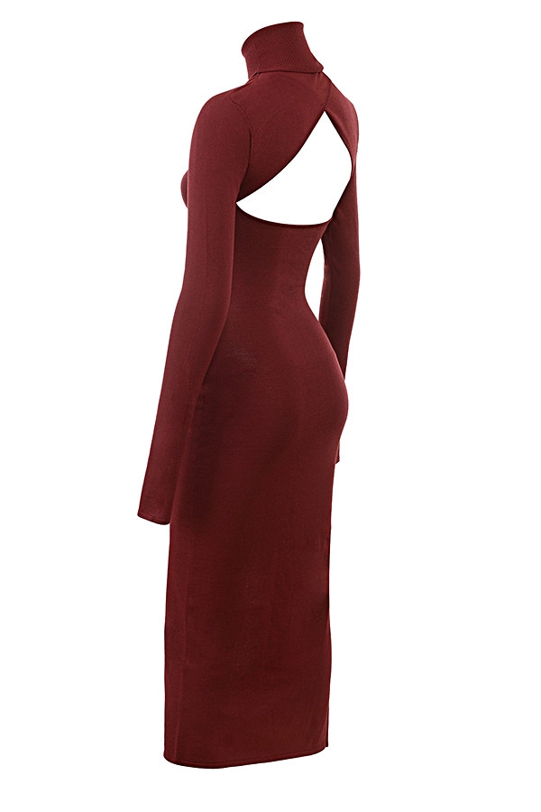 Mistress Rocks Dark Cherry Cutout Midi Dress - SALE — image 12